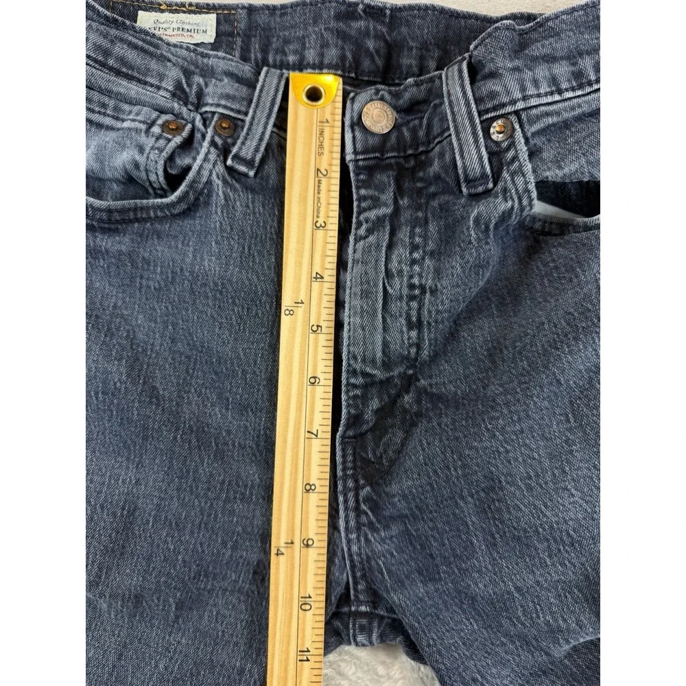 Levis Premium 513 Jeans Mens 31x30 Blue Slim Fit Straight Stretch Dark Wash BigE